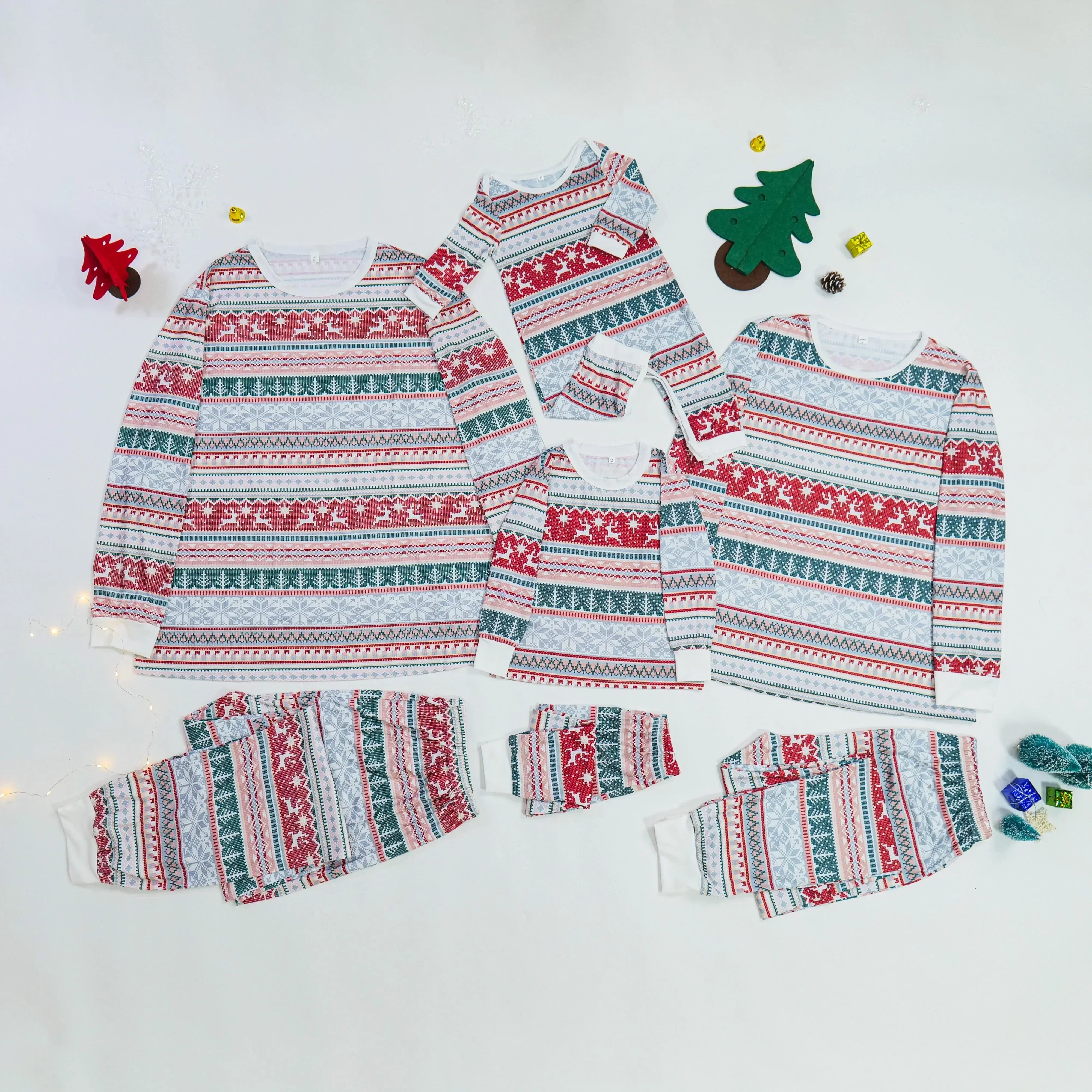 Green & Red Holiday Harmony Matching PJs