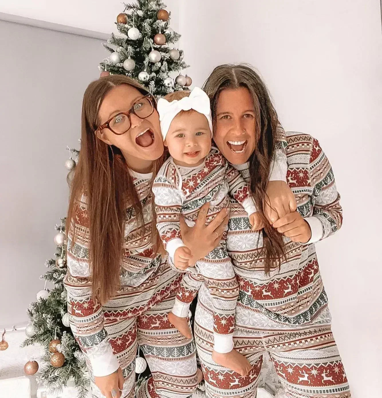 Green & Red Holiday Harmony Matching PJs