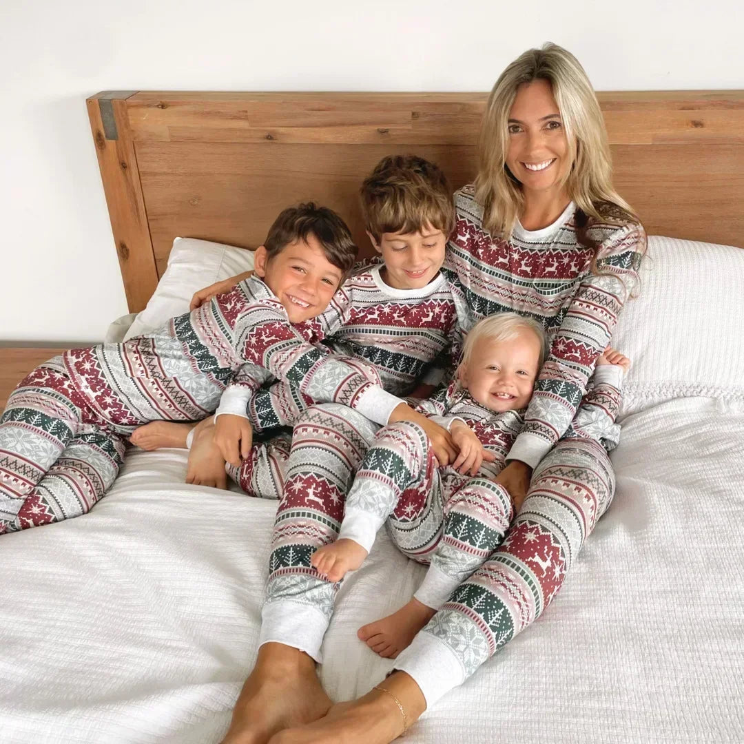 Green & Red Holiday Harmony Matching PJs
